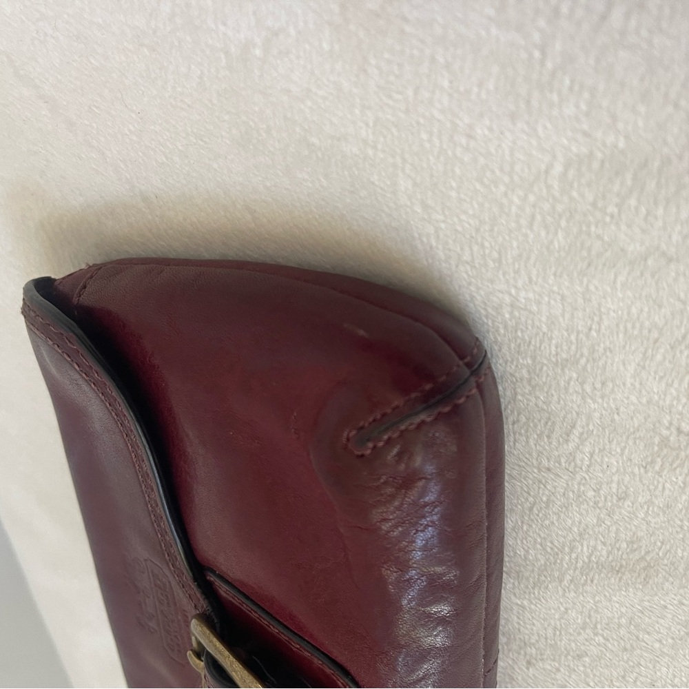 Coach Bleecker buckle flap wristlet Wine Leather - Picture 6 of 10